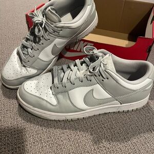 NIKE Dunk Low Retro — Men Size 10.5 White/Grey Fog